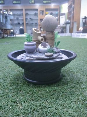 20x18.5 เซนติเมตรแบบดั้งเดิมไม้ไผ่การตกแต่งภายในบ้านตกแต่งห้องนั่งเล่นโต๊ะในร่มน้ำน้ำพุ Polyresin ผู้ผลิต
