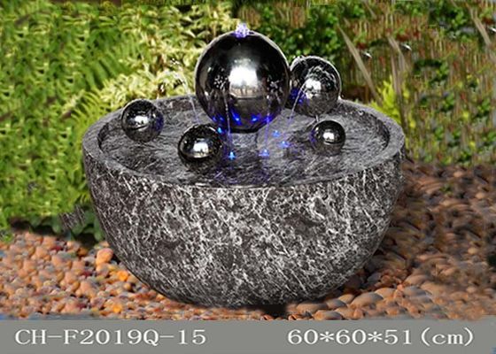 สีฟ้าขาว Polyresin Ss Ball นำน้ำพุตกแต่งสวน ผู้ผลิต